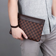 EGAT Store Fashionable Checkered Men's Clutch Bag for Business and Mobile Phone - Made in Malaysia