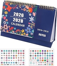 Desk Calendar 2026-2028 School Year Three-Year Calendar (Jan 2026 - Dec 2028) Family Calendar Landsc