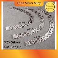 Original 925 Silver SM Bracelet Bangle For Men (340/380/420SM) | Gelang Tangan SM Bangle Lelaki Perak 925 | Ready Stock