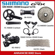 Shimano GRX RX600 RX400กลุ่มเซ็ท1X11จักรยานเสือหมอบความเร็ว RX600 Crankset RX600 Split RX400แยกดิสก์