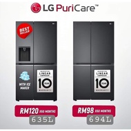 LG Refrigerator(ice maker) 635L  【RM 0 Deposit】【Bayar Ansuran】【Claim free gift with Rm1 after install】
