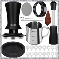 (TFAW) 10 PCS Espresso Accessories Coffee Espresso Tamper Set with Espresso Tamper WDT Tool Coffee S