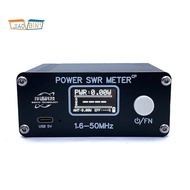 New 1.6-50MHz PWR SWR Meter POWER SWR METER 0.5-150W SWR Power Watt Meter Built-in Battery OLED Disp