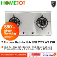 EF Built In Stainless Steel Hob 2 Burners EFH 2763 WT VSB