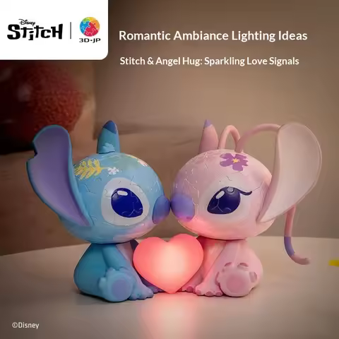 Disney 3D-JP Lilo & Stitch 3D Puzzle Toys Anime Stitch Figurines Angel 3D Puzzle Night Light Girls K