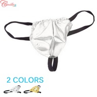 Underwear Underpants Sexy Men Thong Backless Mens Jockstrap Briefs Shorts Shiny Bulge Pouch PU Leather Knickers G-String