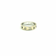 Gucci 18K白金 愛心 鏤空 51碼 戒指