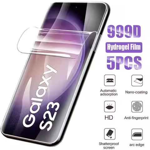 5PCS Hydrogel Film For Samsung Galaxy S25 S24 S23 Plus S22 Ultra S21 Fe Screen Protector For Samsung