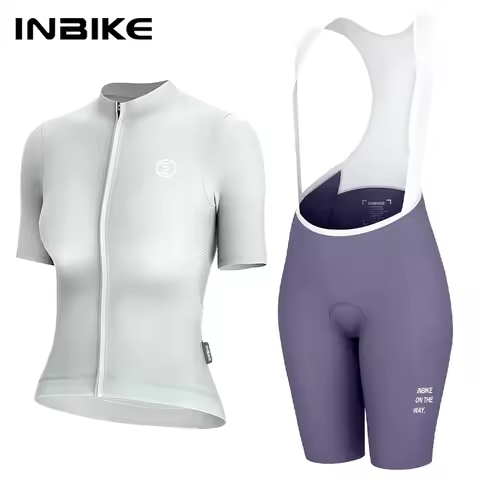 INBIKE Women's Cycling Jersey Set Road Bike Jersey Short Sleeves Bicycle Clothing Bike Bib Shorts wi