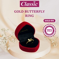 Gold 916 Butterfly Ring Cincin Cutting Bola 2 Colour Emas 916 Original 戒指