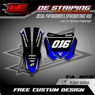 Decal/Sticker Papan Nomor&Spakbor Depan RMZ 450