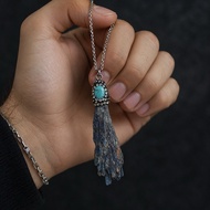 BLUE KYANITE AND TOURMALINE STONE NECKLACE - MADE IN TURKEY - HIGH QUALITY - UNISEX - Kyanite AND To