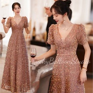 Sequin Golden Evening Gwon Long Temperament Elegant Wedding Gown Dress Women Wedding Dress Evening G