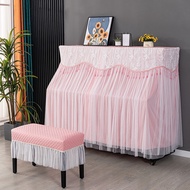 A-6💘Piano Dustproof Cover Piano Cover Cloth Piano Cover Piano Stool Cover Lace Full Cover for Modern Simple Girl Princes