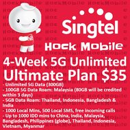 Singtel Prepaid $35 4-week 5G Ultimate Plan Unlimited / Top Up / Renew