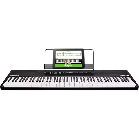Alesis Recital 88 Key Digital Piano Keyboard with Semi Weighted Keys Builtin 2x20W Speakers 5 Voice 