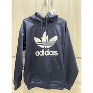 adidas 緞面logo帽T長袖