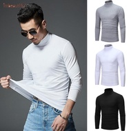 Men Male Shirt Inner Shirts T-Shirt High Neck Slim Fit Tight Shirt Man Casual Long Sleeve