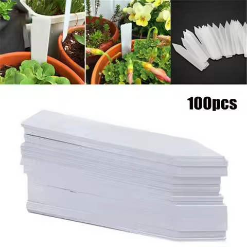 100PCS T-Shape Plant Label White Waterproof Plant Tags Plastic Garden Labels Gardening Flower Pot Ma