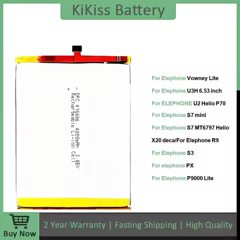 Battery For Elephone Vowney Lite U3H U2 S7/mini S3 PX P9000 Lite P8 Mini /Max 3D P8000/7000 /3000S E