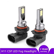 2ชิ้น H3 H9 H8 H11 LED 9005 9006 HB4 CSP หลอดไฟตัดหมอกรถยนต์ CSP 6000K ไฟตัดหมอกอัตโนมัติสีขาวไฟวิ่งกลางวัน