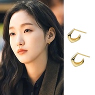 S925 Silver Earrings Geometric C Simplicity Studs Earring Korea Drama The King: Eternal Monarch 永远的君