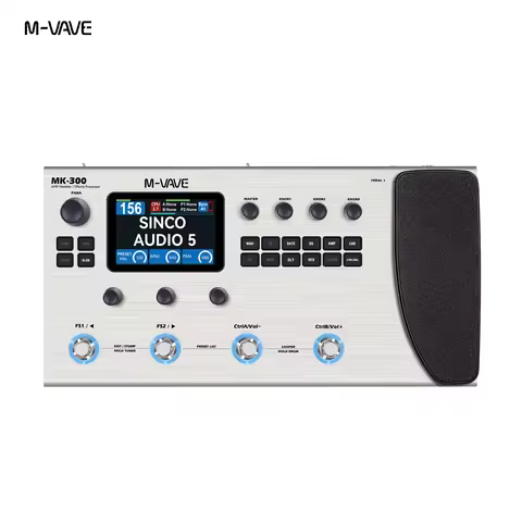 M-VAVE MK-300 Electric Guitar Multi-Effects Processor, Bass Phrase Looper, Sound Card, Drum Machine,