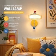 Bauhaus Modern Colorful Glass LED Lighting, Full Spectrum Eye Care Dimmable Tricolor Iron Wall Lamp,