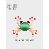 Designer Pin Lucky Toad Luxury Brooch High-End Exquisite Agate Accessories Blazer Matching Accessori