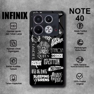 Softcase Glass Glossy Case hp INFINIX Note 40 4G/5G Motif BAND MUSIC Casing Infinix Note 40 40S HD