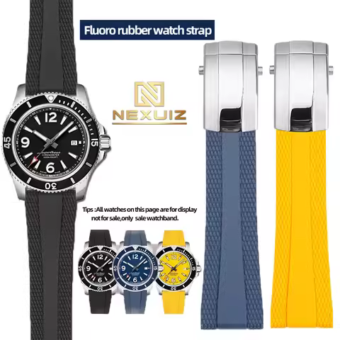 High Quality Fluororubber Black Blue yellow Watch Strap For Breitling SUPEROCEAN AVENGER SB0147/ A17
