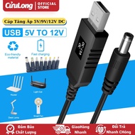 Cáp Tăng Áp 5V lên 12V DC dây sạc chui tròn kích nguồn sạc pin đèn led modem wifi thiết bị 9V 12V