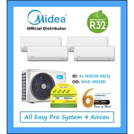 [SUPPLY ONLY] Midea AE Pro System 4 Aircon, 4x MSEID-09(S) & 1x MAE-4M28D [NO WiFi Control]