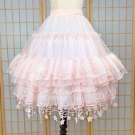 Lolita Skirt Star Violent Fishbone Skirt Cloud Carmen Mid-Length Extension Petticoat lolita Skirt