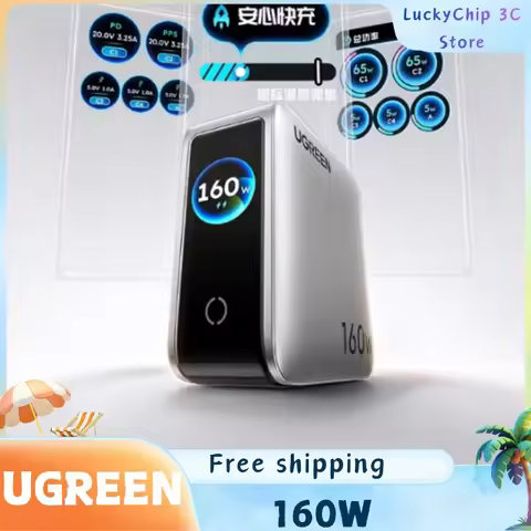 UGREEN 160W Gallium Nitride Charger PD3.1 Fast Charging with Intelligent Display Suitable for IPhone