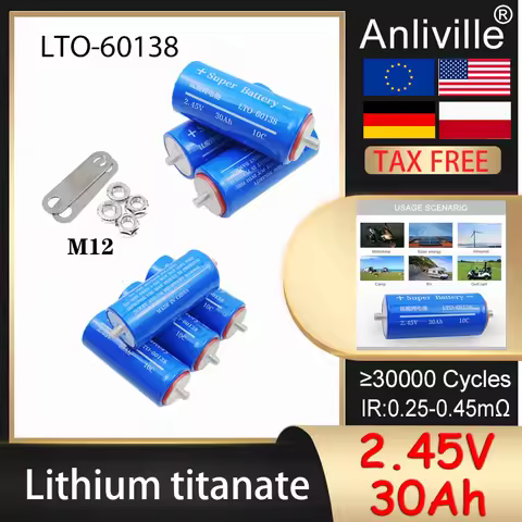 1-36PCS New 2.45V 30Ah LTO-60138 Lithium titanate battery Grade A 10C Cells DIY 12v 24v Car starter 