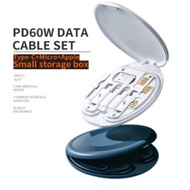 PD 60W MULTI-FUNCTION FAST CHARGER KABEL SET USB MICRO TYPE C TO TYPE C CHARGER