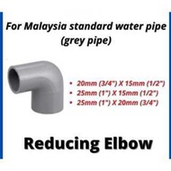 Grey PVC Fittings 15mm-25mm Pipe Connector Reducing Elbow - Paip PVC