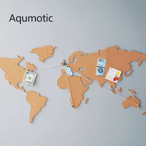 Aqumotic Cork World Map Travel Message Board World-Map for DIY Decoration Wood Phellem Room Home Off