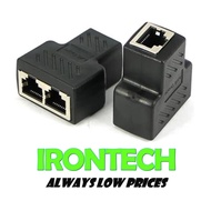 2 PCS 1 To 2 Ways LAN Ethernet Network Cable RJ45 Splitter  CCTV PC