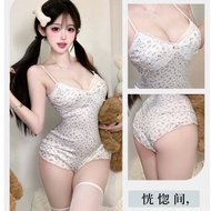 Sexy Retro Floral Sling Jumpsuit - Women's Nightwear & Homewear Suit Saiz Besar 40-90kg 性感印花吊带裙 连体衣