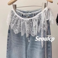 Korean Style Fashionable Lace Short Style Shower Fart Curtain Bow Tie-up Diary Dress Curtain Hiding 