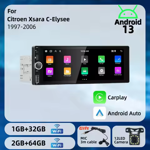 1 Din Carplay Android Auto Car Radio Android Multimedia for Citroen Xsara C-Elysee 1997-2006 6.86" S