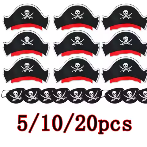 5/10/20pcs Pirate Eye Patches Skeleton Eye Mask Felt One Eye Skeleton Captain Eye Patches for Hallow