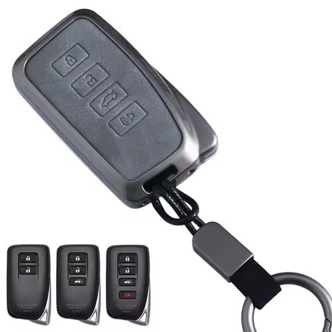 For Lexus ES IS RX NX LX RC GS 300 300h 350 450h 200t Metal Leather Car Key Fob Cover Case Keychain 