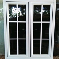Jendela Aluminium Double Casement Ornamen Kusen Jendela Aluminium 3 4 Inch Custom