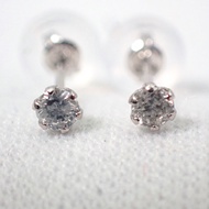 [New] PT900 Diamond earrings 0.05ct, 0.05ct [i2-4]