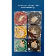Rosary 77x Our Father Prayer Made of Wood