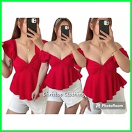 ∆ ◫ CCS BARBARA TOPS RIBBON RUFFLED WOMENSWEAR
