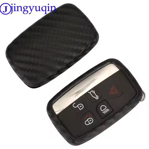 Jingyuqin Remote Carbon Silicone Car Key Case For Land Rover Evoque Discovery 4 Rover Evoque For XE 